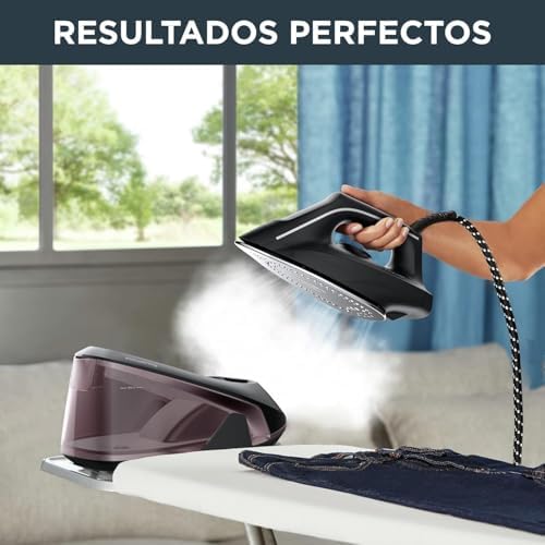 Easy Steam - Centro de planchado de 2400 W, Alta presión 5,4 bares, Golpe de vapor de 210 g/min, Vapor continuo de 110 g/min, Suela Airglide con depósito de 1,4 L y Modo Eco, VR5120