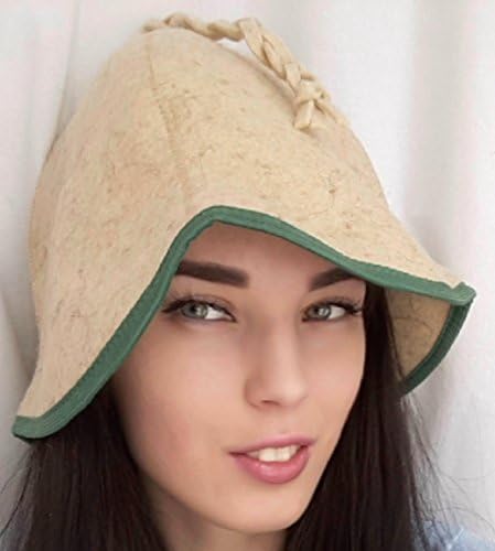 Felt Hat Sauna Russian Finnish Sauna Bath Wool, Russian Product. Protection of the Head in the Steam Room. Hippie with pigtails Stylish Cap Accessory. Original Womans Gift on any Holidays.