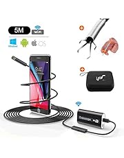 Endoscopio Android WIFI USB Boroscopio Impermeabile Telecamera di Ispezione Snake Camera senza fili Periscopio con 24"Grabber Flessibile Pickup Tool 720P HD 2.0 MP per Android,IOS,iPhone 16.4 FT (5M)