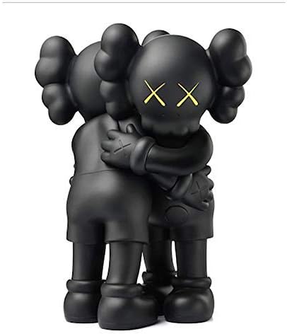 11" 28cm Prototype KAWS Huging Together Original Companion Model Art Toys Action Figure Collectible Model Toy (Black)