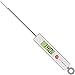 Vremi Meat Thermometer for Kitchen - Instant Read Digital Thermometer with 5.25 inch Stainless Steel Probe for Cooking BBQ Grill Smoker or Oven Food - Temperature Guide Probe Cover and Battery - Red