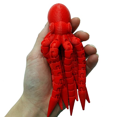 3D Central - Red Octopus 3D Printed Bendable Toy