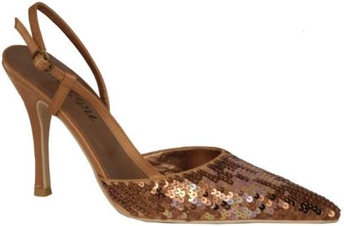 Sequins on a Pattern Nite Shoe (Sylvia) (7, Brown)
