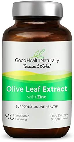 Olive Leaf with Zinc, Immune System Vitamin, 90 count (Pack of 1)