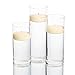 Set of 3 Eastland Cylinder Vases and 3 Ivory Richland Floating Candles 3