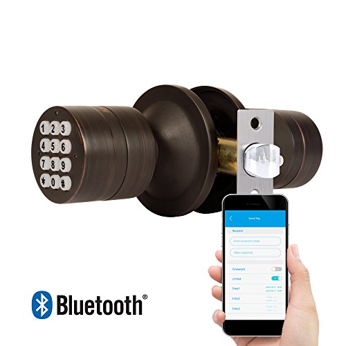 TurboLock TL-99 Bluetooth Smart Lock for Keyless Entry & Live Monitoring  Send & Delete eKeys w/ App on Demand (Bronze)