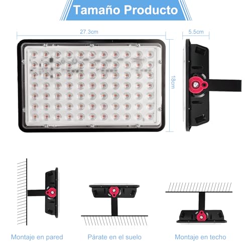 OUSIDE 2PCS 200W Reflector Led Exterior RGB, Luz de Inundación LED RGB, RGB Que Cambia de Color, IP65 a Prueba de Agua, Para Iluminación Escénica, Neón, Boda, Halloween, Navidad, Fiesta