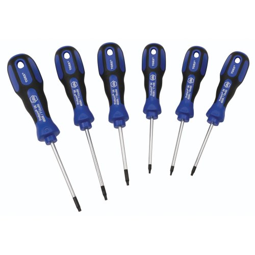 Click Here to See More Images Wiha 45598 Screwdriver Sets, Torx, Cushion Grip, Precision Black Tip, T6 to T15, 6 Piece