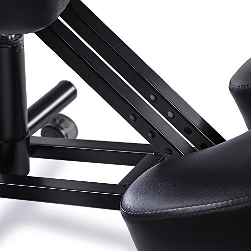 SUPERJARE Adjustable Kneeling Chair, Ergonomic Working Stool W/ 4” Cushion Office Home - Ideal for Neck, Spine, Back Problems - Black