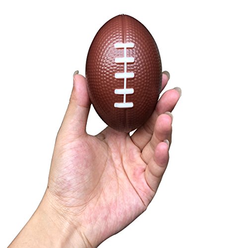 Football Toys for Kids Party Favor 12 Pack Foam Stress Balls American Footballs Rugby Squeeze Sports Ball (6 Brown + 6 Rainbow) - Thumbnail 3