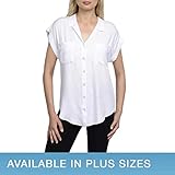 Jachs Girlfriend Women's Quinn Cap Sleeve Button Front Blouse
