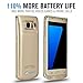Galaxy S7 Edge Battery Case,Accerzone External Rechargeable Power Bank 5200mAh Protective Portable Slim Backup Charging Case with Kickstand for Samsung Galaxy S7 Edge(Not for S7) (Gold)