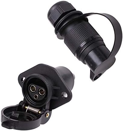 Fajerminart 3 Pin Trailer Plug and Trailer Socket Connectors, 12V Electrical Caravan/Truck/Commercial Vehicles/RV/Cars/Trailer Accessories (Screw End)