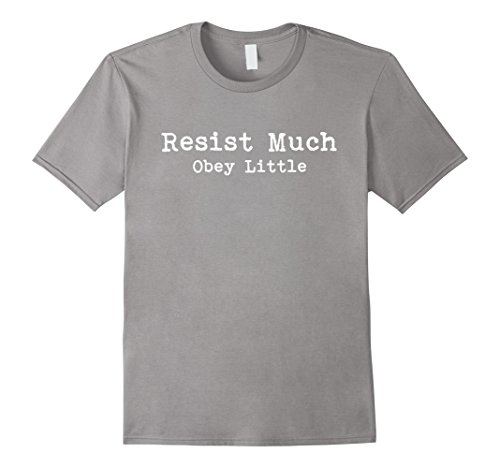 Mens Resist Much Obey Little Whitman Novelty Poetry Book Shirts Small Slate