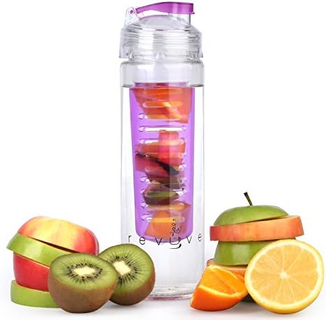 Infuser Water Bottle 23.6 Ounce - For Infused Hydration - BPA Free, Tritan Plastic, Fruit Infusion (Purple - Tritan Plastic)