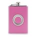 The Original Shot Flask - 8oz Hip Flask with a Built-in Collapsible Shot Glass - Stainless Steel with Premium Bonded Leather Wrapping (Pink)