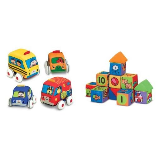 Melissa & Doug Pull-Back Vehicles & Building Blocks Bundle