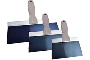 scottchen PRO Drywall Taping Knife 6-8-10in Blue Steel Blade Anti-Rust with Comfort Grip Handle - S/3
