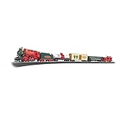 Bachmann Trains Jingle Bell Express Ready to Run Electric Train St HO Scale | Complete Starter Set, Locomotive, Rolling Stock, Track, Power Pack and Speed Controller, Build Your Model Railroad, 724