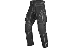 TIGER MOTO Black Motorcycle Riding Pants for Men – Waterproof & Windproof Touring Trousers with CE Armor, Reflective Strips