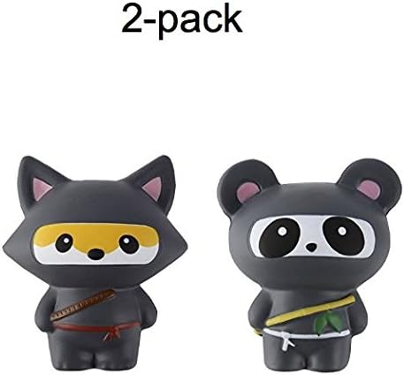 Squishies Ninja 2 pcs Jumbo Panda and Fox Slow Rising Squishies Kawaii Scented Soft Animal Toys by iOriginale