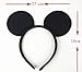 Perfec Mickey Mouse Ears Solid Black and Bow Minnie Headband For Boys and Girls Birthday Party Mom Baby Hairs Accessories Girl Headwear Party Decoration Baby Shower Halloween Set Of 2