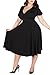 BLINGLAND Women's V-neckline Stretchy Midi Plus Size Cocktail Dress