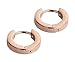 1 Pairs Body/Cartilage/Nose/Lips Stainless Steel Small Hoop Huggie Hinge Earrings (Rose Gold)