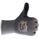 MaxiFlex 34-874 Gloves Nitrile Micro-Foam Grip Palm &amp; Fingers - Excellent Grip and Abrasion Resistance, Medium, Grey