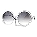 Avant Garde Double Circle Frame Round Designer Fashion Retro Sunglasses Silver Smoke