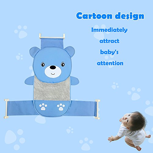 Topwon Baby Bath Seat Non-Slip Newborn Baby Bathtub Seat, Adjustable Versatile, Keep Baby Safe, Blue (B)