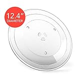 Microwave Plate Replacement, 12.4-inch Diameter Turntable Microwave Plate, Replacement Glass Tray, Durable Glass Dish for Microwave Oven, 0.9-inch Thick Microwave Glass Turntable Plate
