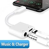 Lightning Audio Charger Adapter Jack Dongle Adaptor for iPhone 7/7P/8/8P/X/10.Headphone Jack  Aux to 3.5mm Audio Converter and Charging Adaptor. Jack Splitter Cable Accessories Support iOS 10.3-11.4