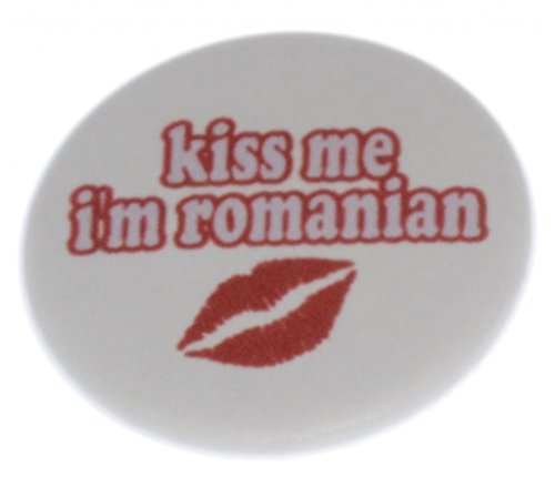 A&T Designs Unisex - Kiss Me I'm Romanian 1.25" Pinback Button Pin Cute Love