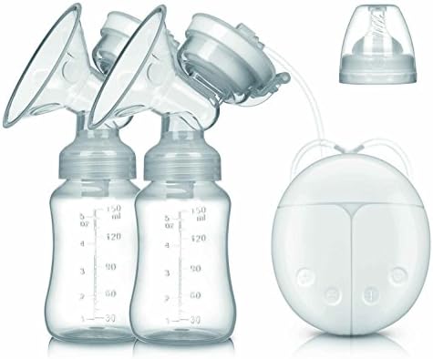 Voncobaby Portable Double Electric Breast Pump Suction milk-saver with USB and Lid for Feeder storage,white