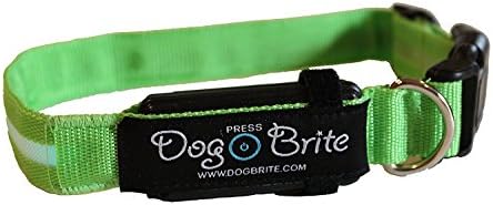 Dog Brite EL Lighted Waterproof High Visibility Dog Collar, Green