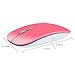 TENMOS T9 Silent Wireless Mouse, 2.4G Ultra Slim Portable Travel Mouse Optical Computer Mice with USB Receiver Type-C Compatible with Notebook, PC, Laptop, Computer (Pink)