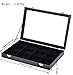 Wudygirl Jewelry Tray Clear Lid 12 Grid Jewelry Organizer Case Boxes Stackable Display Organizer Removable, Black Velvet (12 Grid)