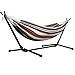 Afranker Double Hammock with Space-Saving Steel Stand Desert Moon