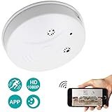 Camakt WiFi Hidden Spy Camera HD 1080P Smoke Detector Camera Security Nanny Cam Wireless Mini Video Recorder with Motion Detector/Night Vision, Support iOS, Android