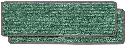 Cedar Creek Premium 18" Microfiber Mop Refill Pad with Hook &amp; Loop Style Attachment, Universal Fit, Damp or Dust Flat Mop Refill Pad, Green, 2 Count