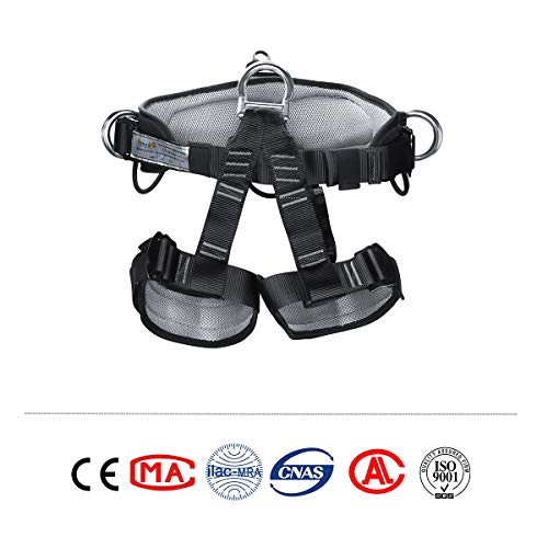 HeeJo Thicken Climbing Harness, Professional Mountaineering Safety Harness/Belt with Magnesium Alloy Connection Ring, Widen Harness for Rock Climbing Outward Bound SRT Fire Rescuing Rappelling