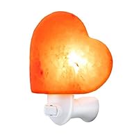 Orlesp-Himalayan Salt Lamp Heart Shape Salt Light Glow Hand Carved Natural Crystal Night Lights Wall Light for Decoration and Lighting