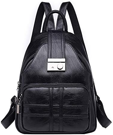 YOMXL Women Backpacks Soft Leather Anti-Theft Rucksack Casual Lightweight Small Backpack Travel Daypack for Girls Cycling
