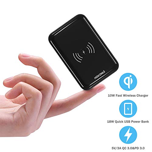 Wireless Portable Chargers 10000mAh, Hokonui Fast Wireless Charger Smallest  Portable Charger with High-Speed