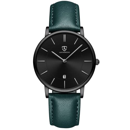 BEN NEVIS Watch, Mens Watch, Minimalist Fashion Simple Wrist Watch Analog Date with Leather Strap, 16-GreenBlack, minimalist