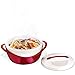 Pinnacle Large Insulated Casserole Dish with Lid 2.6 qt. Elegant Hot Pot Food Warmer/Cooler -Thermal Soup/Salad Serving Bowl Stainless Steel Hot Food Container–Best Gift Set for Moms –Holidays Red