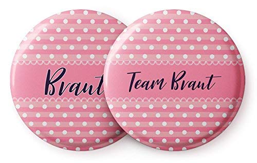 Spielehelden 'Game Heroes Hen Night Badges Set Of 12 Pink Bride and Team Braut – Great JGA Accessories Women