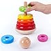 Wooden Rainbow Ring Stacker Toy Stacking Ring Tower Games Early Educational Development Toys for Babies and Toddlers