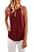 Pxmoda Women Summer Sleeveless Vest T Shirt Blouse Casual Stretch Spaghetti Strap Tank Solid Tops, Small, Wine Red